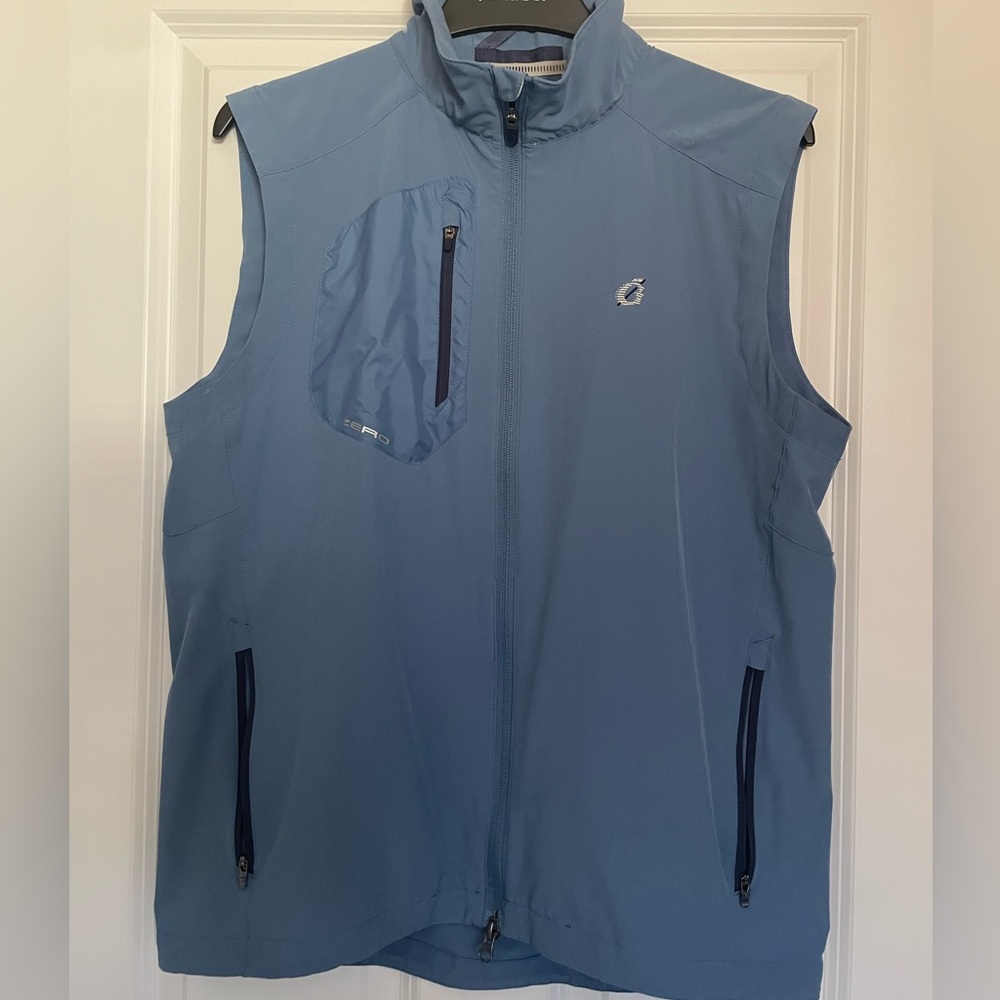 Blue Zero Restrictions Golf Vest with Zipper Pockets